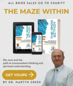 Dr. Martyn with The Maze Within books supporting charity sales